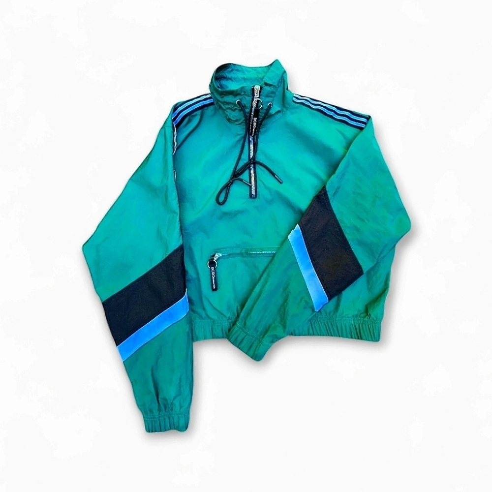 BCBGeneration  Teal/Green Track Pullover Windbreaker, Size M